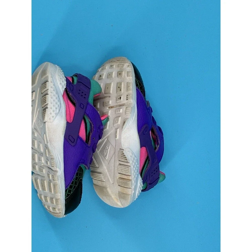 Nike Huarache Run Now TD Toddler Shoes Purple Teal Pink Size 8C BQ7098-300